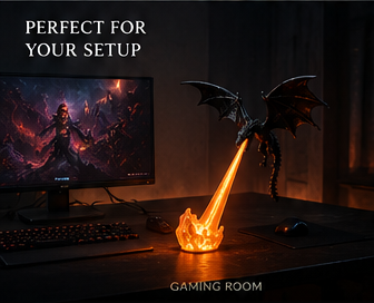 Dragon Breath Flame Night Light Décor