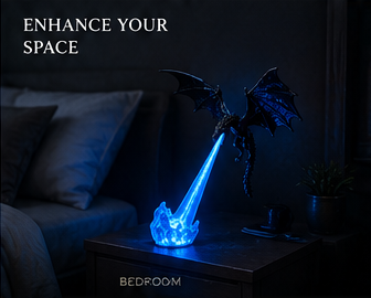 Dragon Breath Flame Night Light Décor