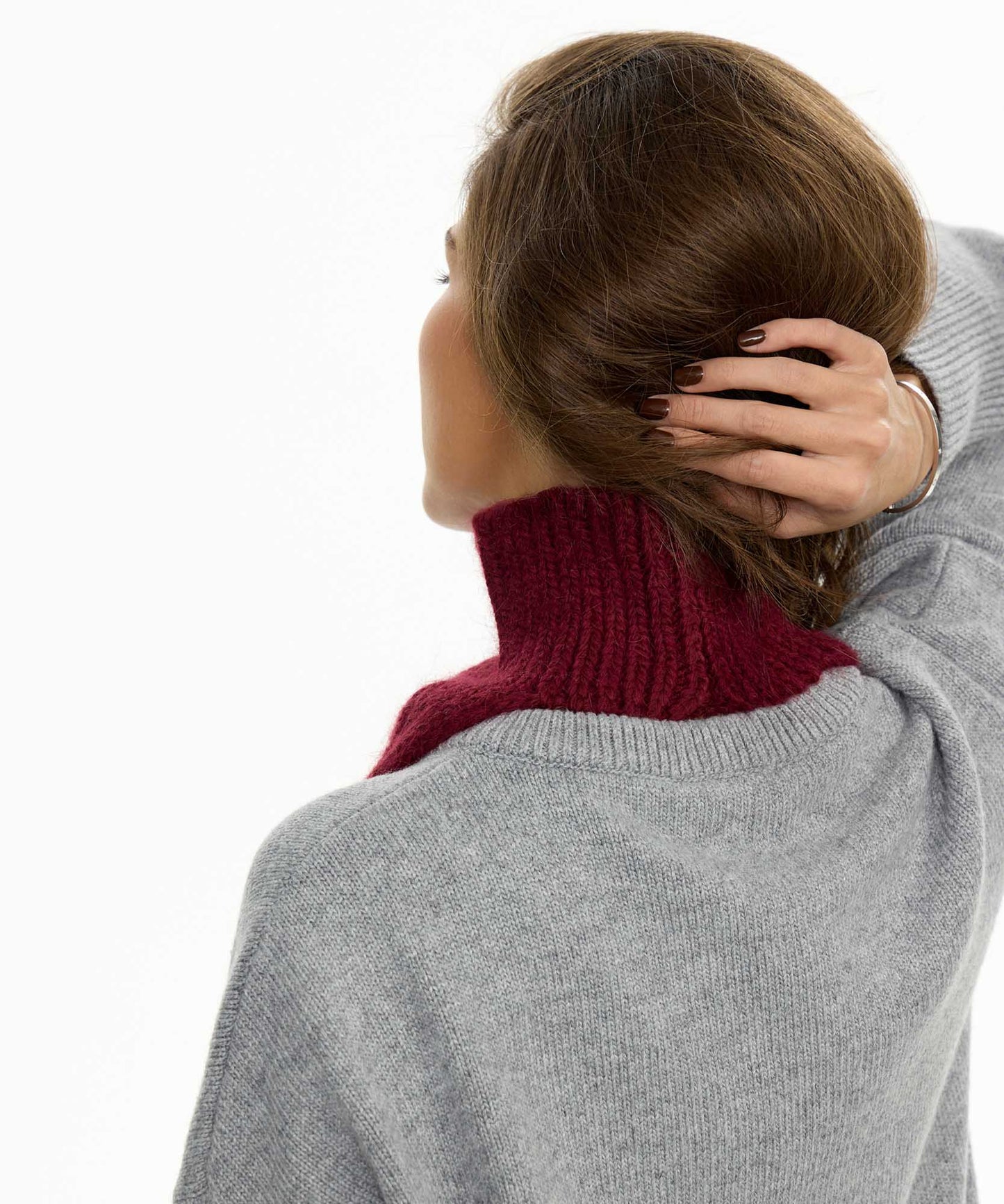 Angora Blend Knit Beanie & V-Neck Snood Set