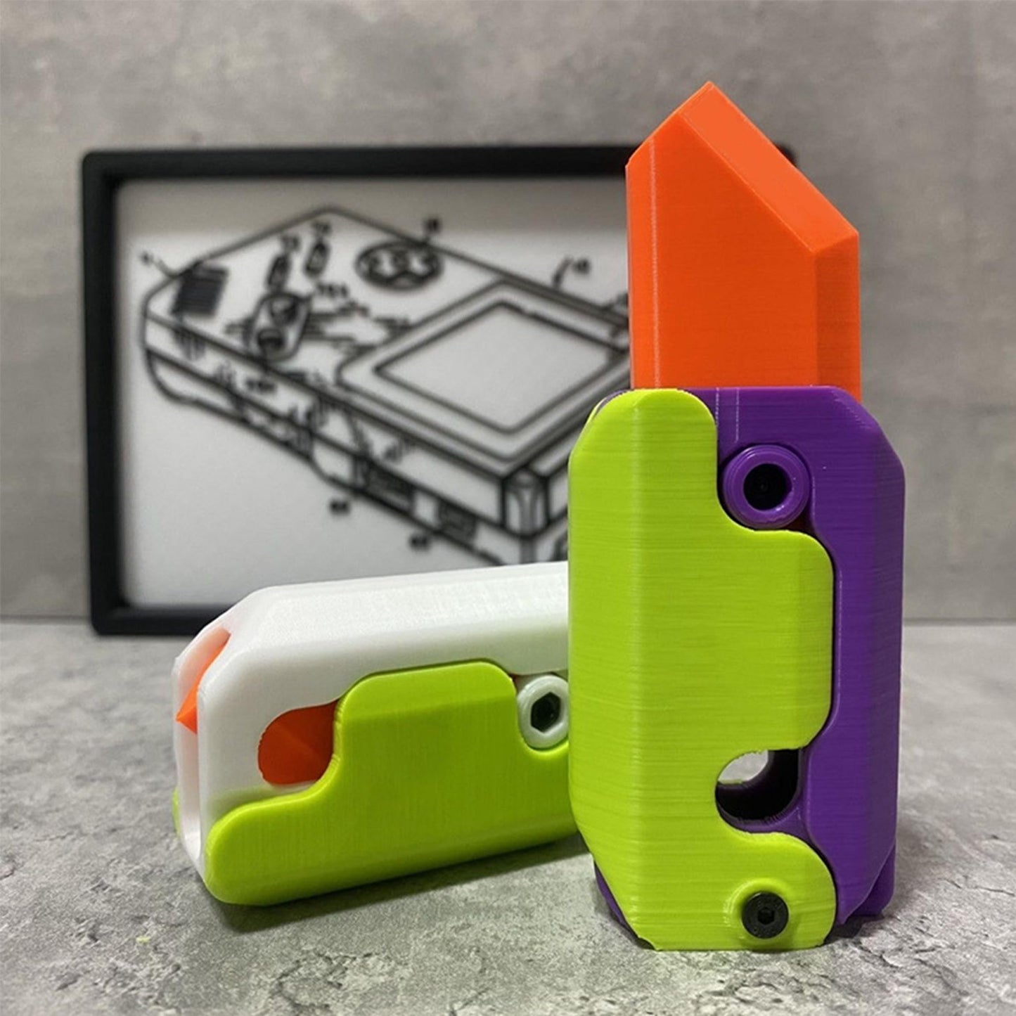 3D Print Carrot Knife Toy Gift(No Blade)