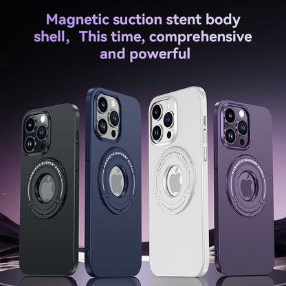 Magnetic Metal Stand Case For iphone 14 13 Pro Max 14Plus With Ring Holder Shell For Magsafe Wireless Charger Shockproof Cover