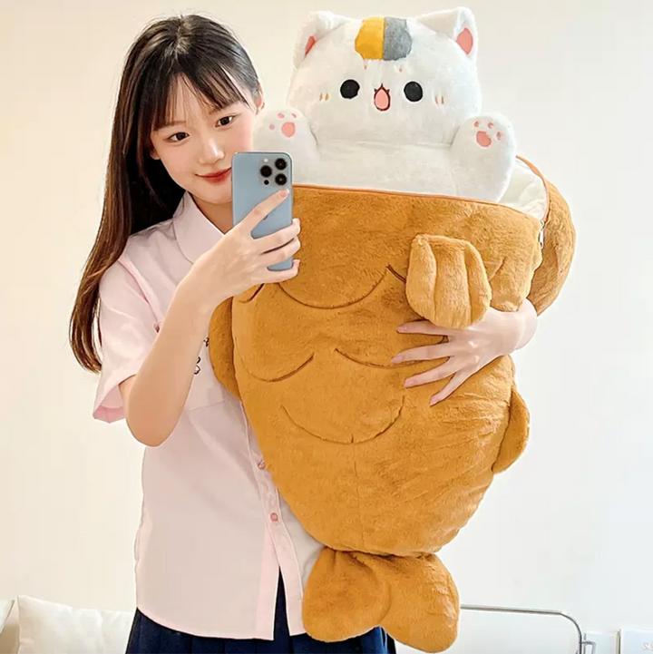 Taiyaki Cookie with Cat inside Big Plush