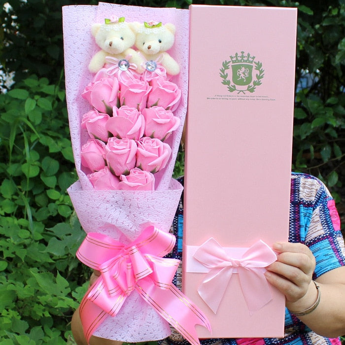 Kawaii Plushie Flower Bouquet-Hello Kitty & Teddy Bear & Stitch