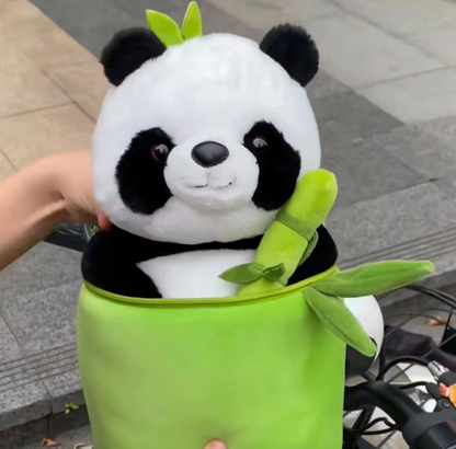 Panda Plush in a bamboo