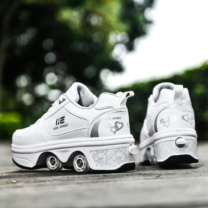 Skates Roller （white with LED light）