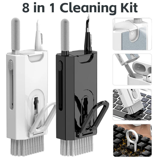8 In 1 Earphone Cleaner Brush Kit Phone Holder Keyboard Earbuds Case Cleaning Pen Dust Remover Cleaning Tools