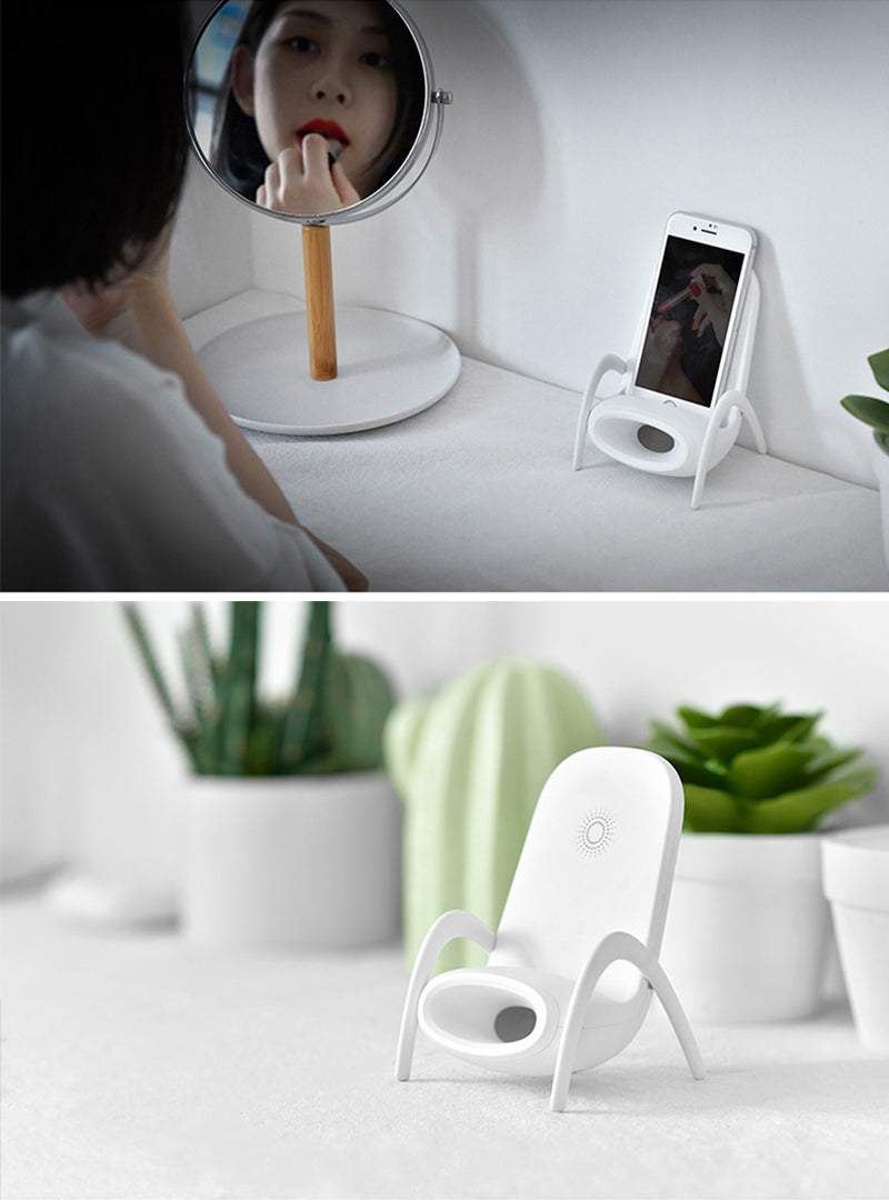 Portable Mini Chair Wireless Charger Desk Mobile Phone Holder
